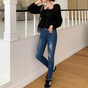 [MADE] 의미있는 워싱 디스트로이드 해짐 스키니 청바지