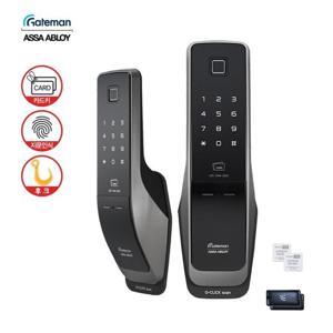 [셀프설치] 게이트맨 G-CLICK scan+ 지문인식 무타공 푸시풀도어락 카드키 스마트 현관문도어락