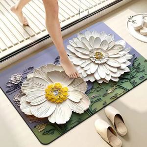 입체 프린팅 물세척 플로럴 발매트