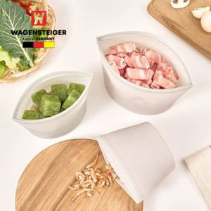 실리콘 지퍼백 3종세트 미스틱그레이 스탠딩 냉동 보관 소분 전자레인지 지퍼팩