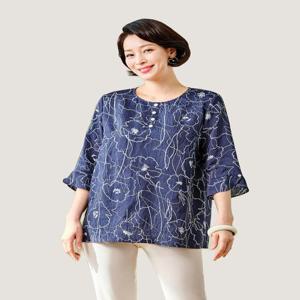 [마담엘레강스][마담엘레강스] 아이스플라워 크리즈인견 블라우스 K242BL12