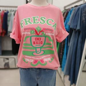 [베네통]그레인 피그먼트 티셔츠 BATSA9531_IC