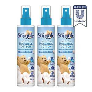 [무료배송] NEW 스너글 허거블코튼 섬유탈취제 150ml 3개 (허거블코튼/스파클링시트러스/블루밍부케/허거블선샤인/멜로우선샤인/블루스파클)