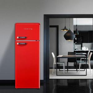 쿠잉 레트로 소형냉장고 REF-D215 레드 미니 원룸 사무실 음료수 신혼 슬림