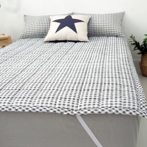 바숨 스몰체크 고정밴딩 시어서커 여름침대패드 슈퍼싱글(SS)