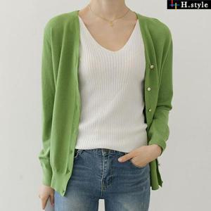 [에이치스타일]WC/4051브이가디건/봄/여름/니트티