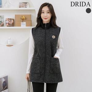 [드리다]엄마옷  겨울 여성 보카시 기모 폴라 집업 빅사이즈 조끼 40-50대 중년여성 미시 캐주얼 출근 모..