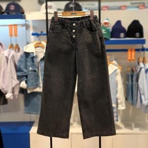 에스핏 HC08 버튼 그레이 와이드데님PT 에스핏주니어 여아/봄가을 와이드