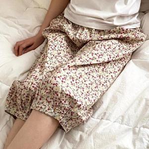 [마메든]꽃무늬 7부 파자마/여성 간절기 여름 잠옷바지 고쟁이 홈웨어