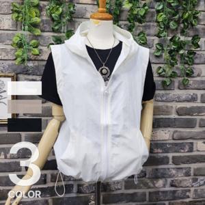 퐁당 / 퐁당 아노락 바람막이 후드 조끼 (3color)