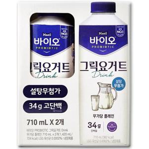 [해핑] 코스트코 매일 바이오 마시는 무가당 그릭요거트 1400ml(710ml x 2병) 락토프리