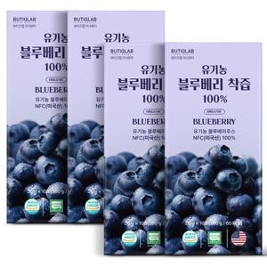 뷰티끄랩 NFC 유기농 블루베리 착즙 100% 주스 스틱 원액 4박스
