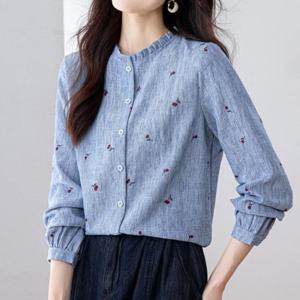 [패션시그널] 레드체리프릴카라블라우스 FS2302762