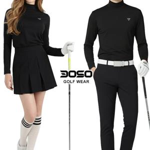 골프웨어 남성 여자 겨울 목폴라티 발열내의 여성내복 기모 남자 여성 골프이너웨어 티셔츠