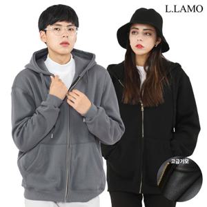 [엘라모] 기모 무지후드집업 남녀공용 빅사이즈 M~4XL