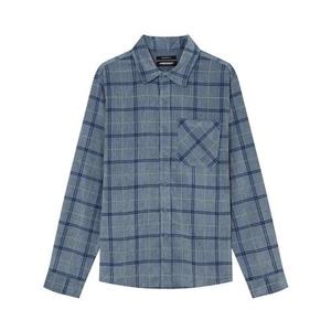 [잠뱅이]남성) 프린트 체크셔츠(세미오버)_AM3WWH602-BL