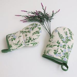 에메랄드 가든 주방장갑 1P,도톰한 패브릭 오븐 냄비장갑