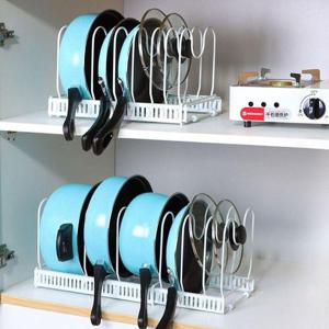 주방아이템 길이조절 주방 정리 깔끔 후라이팬 냄비 거치대