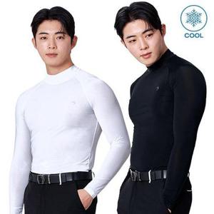 TS스포츠 남성 골프웨어 이너웨어 기능성 자외선차단 냉감 쿨티셔츠 UV차단 쿨링 레이어 이너티-하프넥