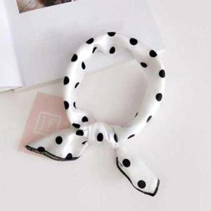 샤랄라 쁘띠 실크 스카프 6호-화이트땡땡이[W98264C] (KSY_W98264C)