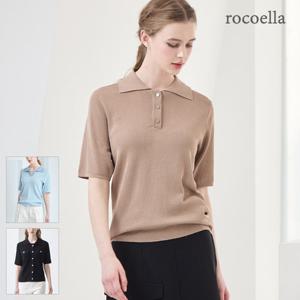 [로코엘라] 스테디 여성 썸머 카라 니트 3종택1
