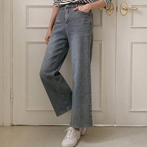 [드리다]여자 봄 가을 돌청 빅사이즈 밴딩 와이드 데님 팬츠 40대 미시 캐주얼