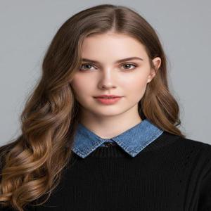 [루즈루나]헤시 데님 페이크카라 셔츠 넥케이프