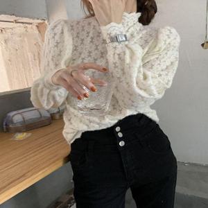 여자캐주얼룩 이너티 반목티 레이어드 여자 러블리 레이스블라우스