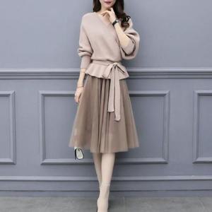 허그허그 / 사 스커트& 랩 니트 SET