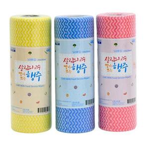 주방 빨아쓰는 일회용 행주 타올 롤50매 WA6C968