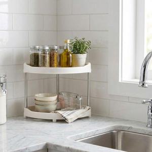 2단 코너 선반 욕실용품 주방 양념통 수납 정리대 무타공 WFLSBVU