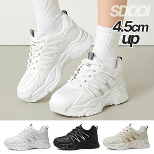 봄 발편한 여성 4.5cm 키높이 스니커즈 여자 통굽 운동화 캐주얼 여성용 학생 데일리 중년여성 PS045