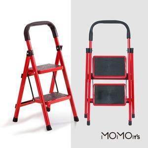 모모이츠 안전 가정용 접이식 레드 2단 사다리