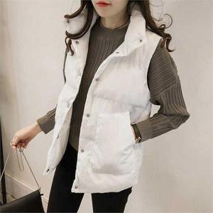 여자 폴라넥 남자 주머니 흰패딩 패딩조끼