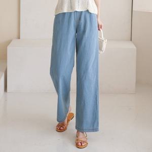 H스타일(CC)S753청스판통밴딩와이드통바지 여름 여성 청바지 통바지 와이드팬츠 스판 데님팬츠