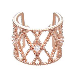 [미니아트] 14kgp 네트 이어커프 귀찌 로즈골드 큐빅 귀걸이