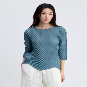 [플리츠미][최초가 158000원] 솔리드 V 핸드 플리츠 티셔츠_EPTSS325007