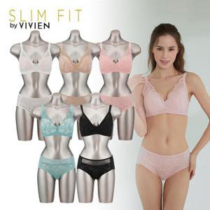 비비안 슬림핏 풀컵 레이스 노와이어 브라팬티세트 10종