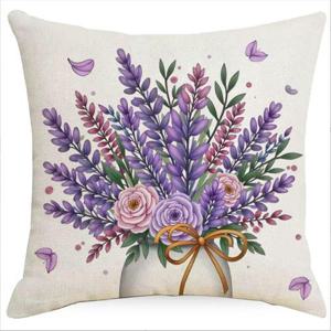 내추럴 린넨천 퍼플 라벤더 인테리어 소파 쿠션 커버 (45X45) A타입 WFL456M