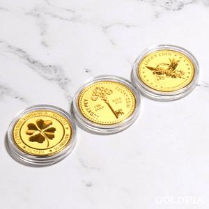 12시이전당일출고 [골드피아] 24K 순금 열쇠/천사/크로버 코인 0.1g