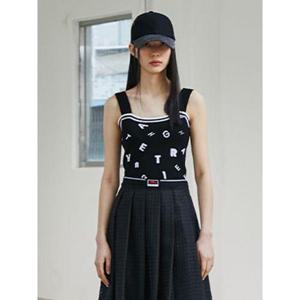 [에고이스트]자가드 패턴 배색 뷔스티에 블랙 EP2KV360