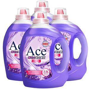 에이스 럭스클린 라벤더 액체세탁세제2.5LX4개/중성 실내건조 9종효소 세제