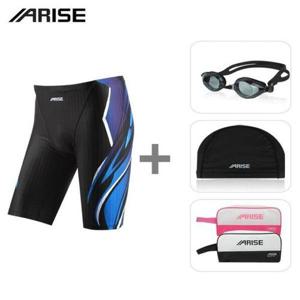 [어라이즈](ASIM416GCB) 남성5부수영복+수경+수모+가방 4종세트