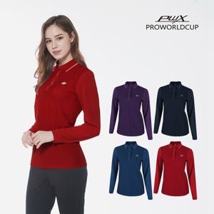 프로월드컵 Q121-3400-03 여성 카라티셔츠 긴팔 일상복 PWX
