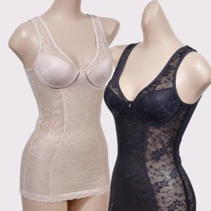 여성 올인원치마 바디쉐이퍼 레이스 시스루 속옷