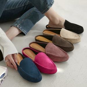 [비비오] 가죽 스웨이드 발편한 블로퍼 여성 빅사이즈 뮬슬리퍼 TT9662