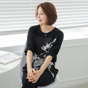 엄마옷 마담4060 여름블라우스코르나염-QBL2404086-