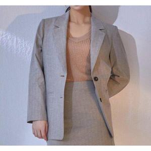 [미쏘][미쏘]테일러드 헤링본 린넨 자켓