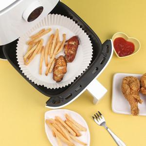 에어프라이어 종이 100매 용기 에어후라이기 전자레인지용 깔개 내열용기 흰색 폭24cmL081