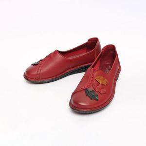 여성 나뭇잎자수 중년 여성 단화 할머니 엄마구두